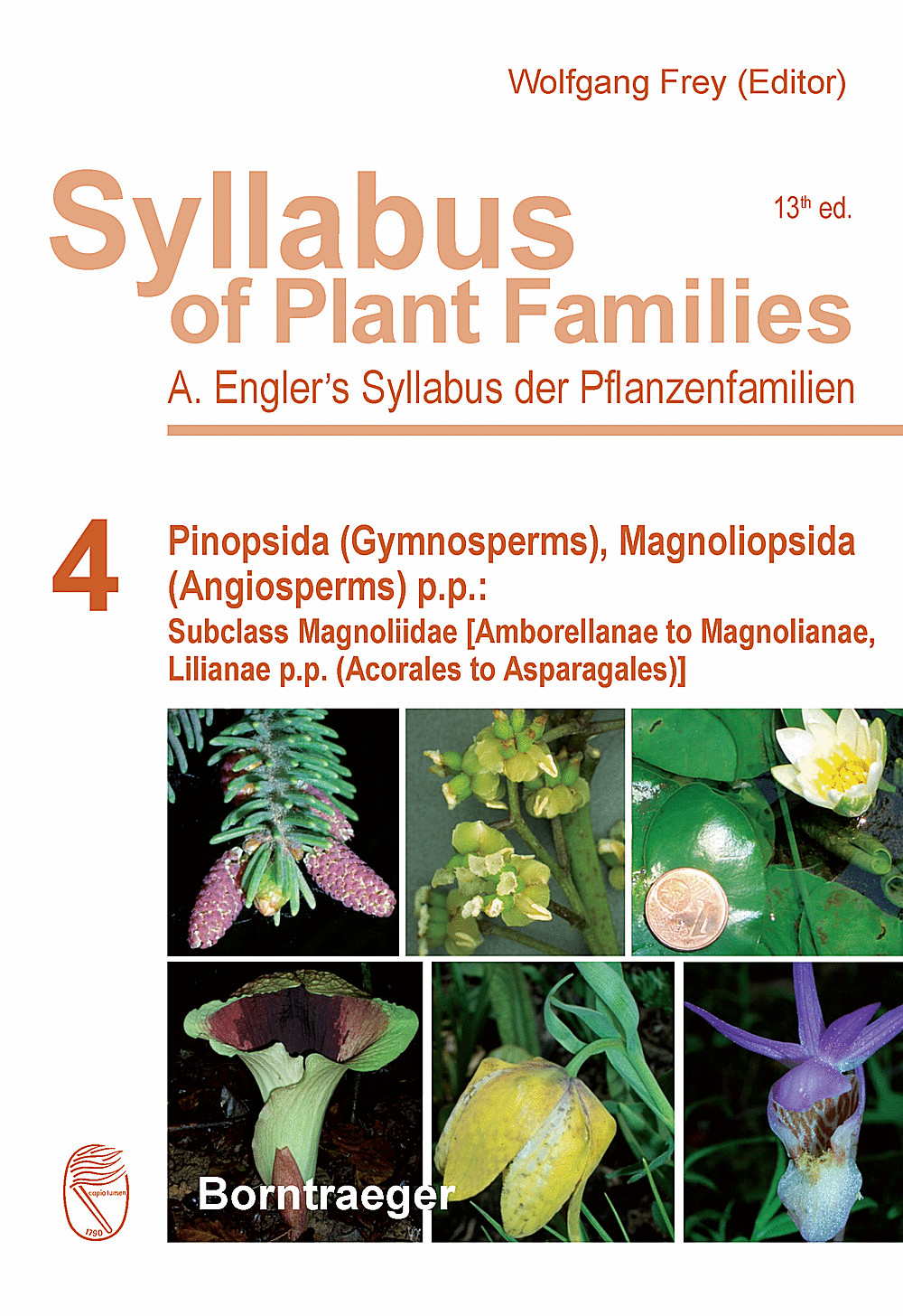 Image de couverture de:  - Syllabus of Plant Families - A. Engler's Syllabus der Pflanzenfamilien Part 4: Pinopsida (Gynosperms) Magnoliopsida (Angiosperms) p.p.: Subclass Magnoliidae [Amborellanae to Magnolianae, Lilianae p.p. (Acorales to Asparagales)]. Orchidaceae