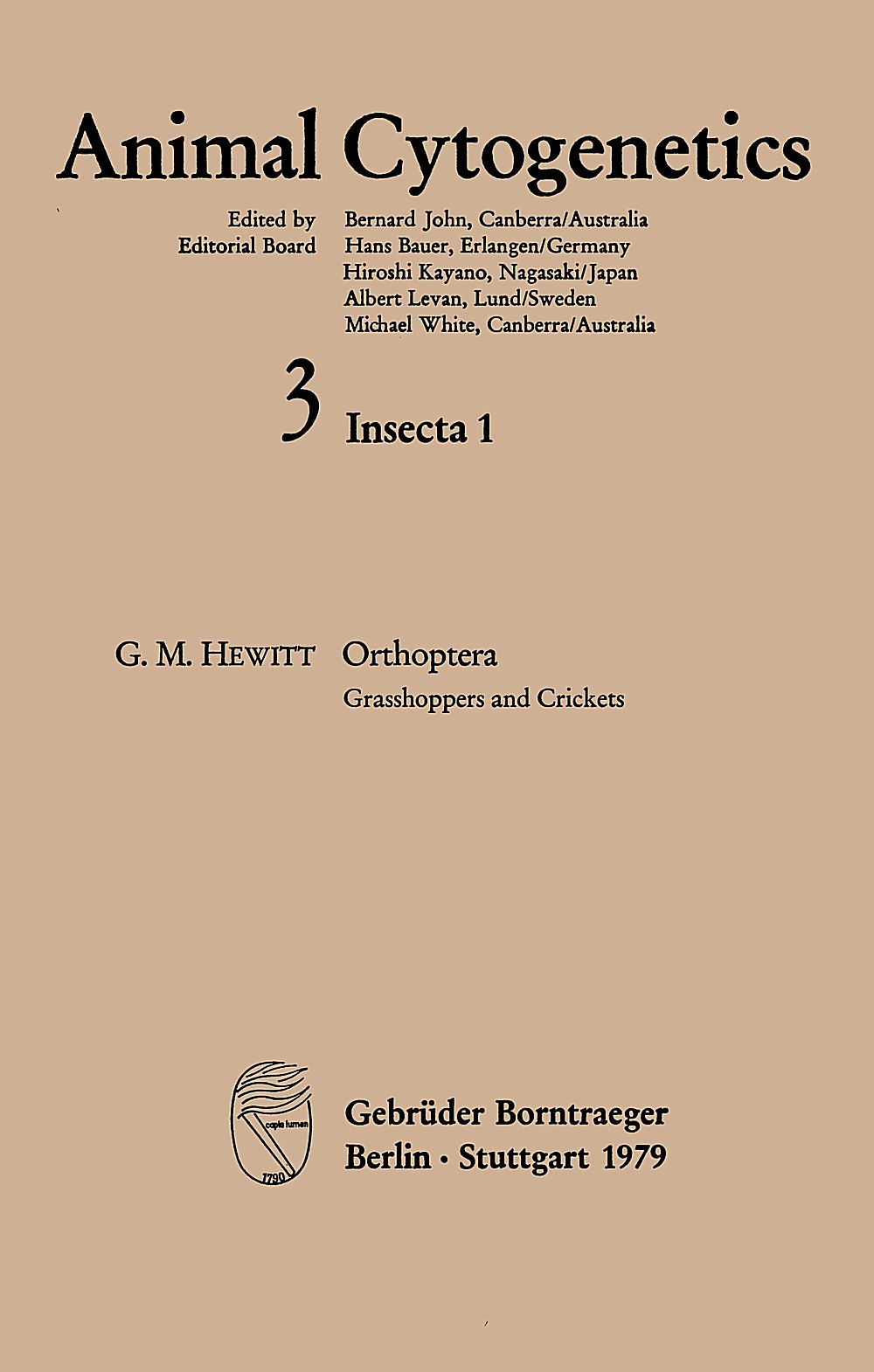 Umschlagbild des Buches: Godfrey Hewitt - Insecta 1. Orthoptera Grasshoppers and Crickets