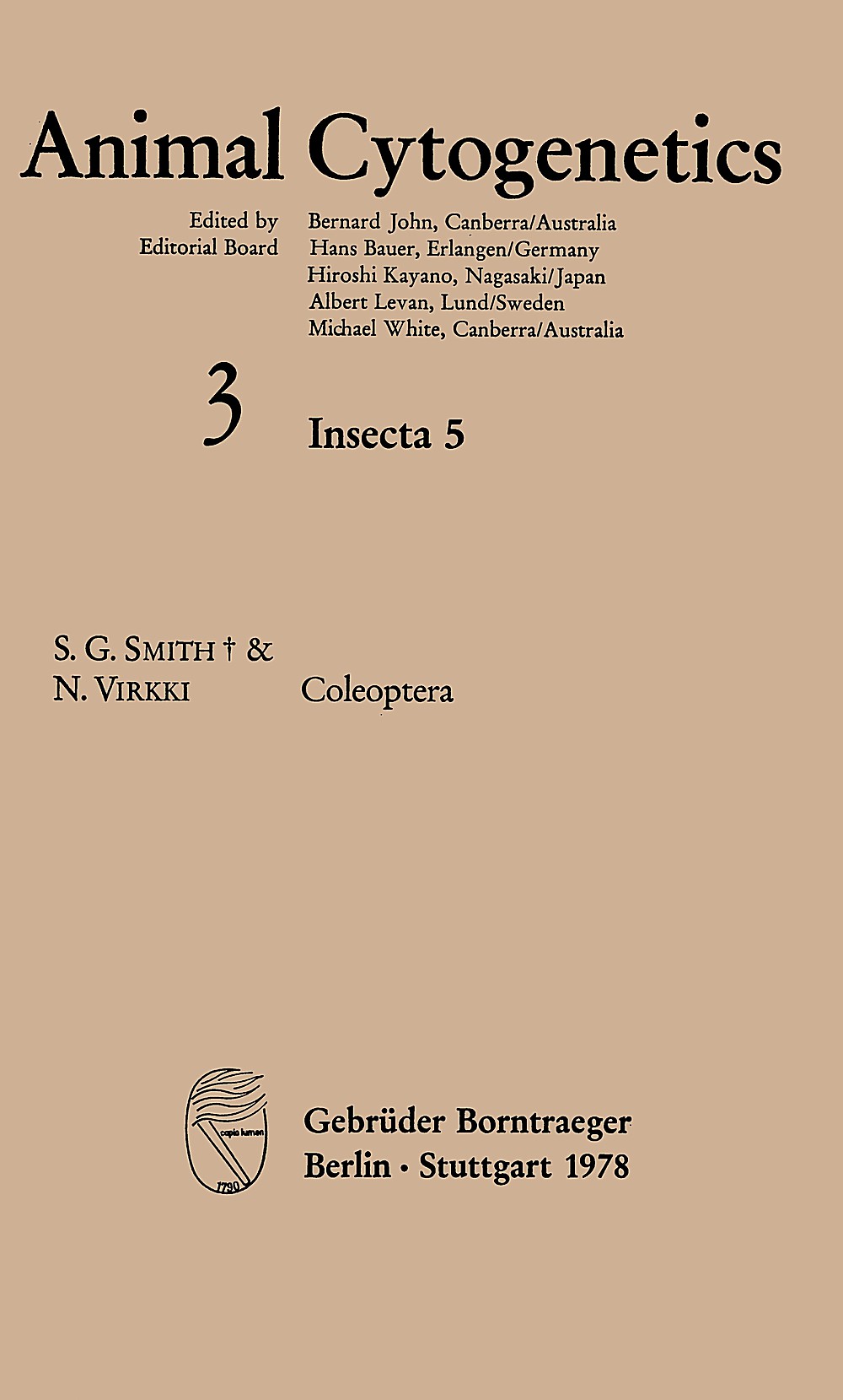 Image de couverture de: S. G. Smith; N. Virkki - Insecta 5. Coleoptera 