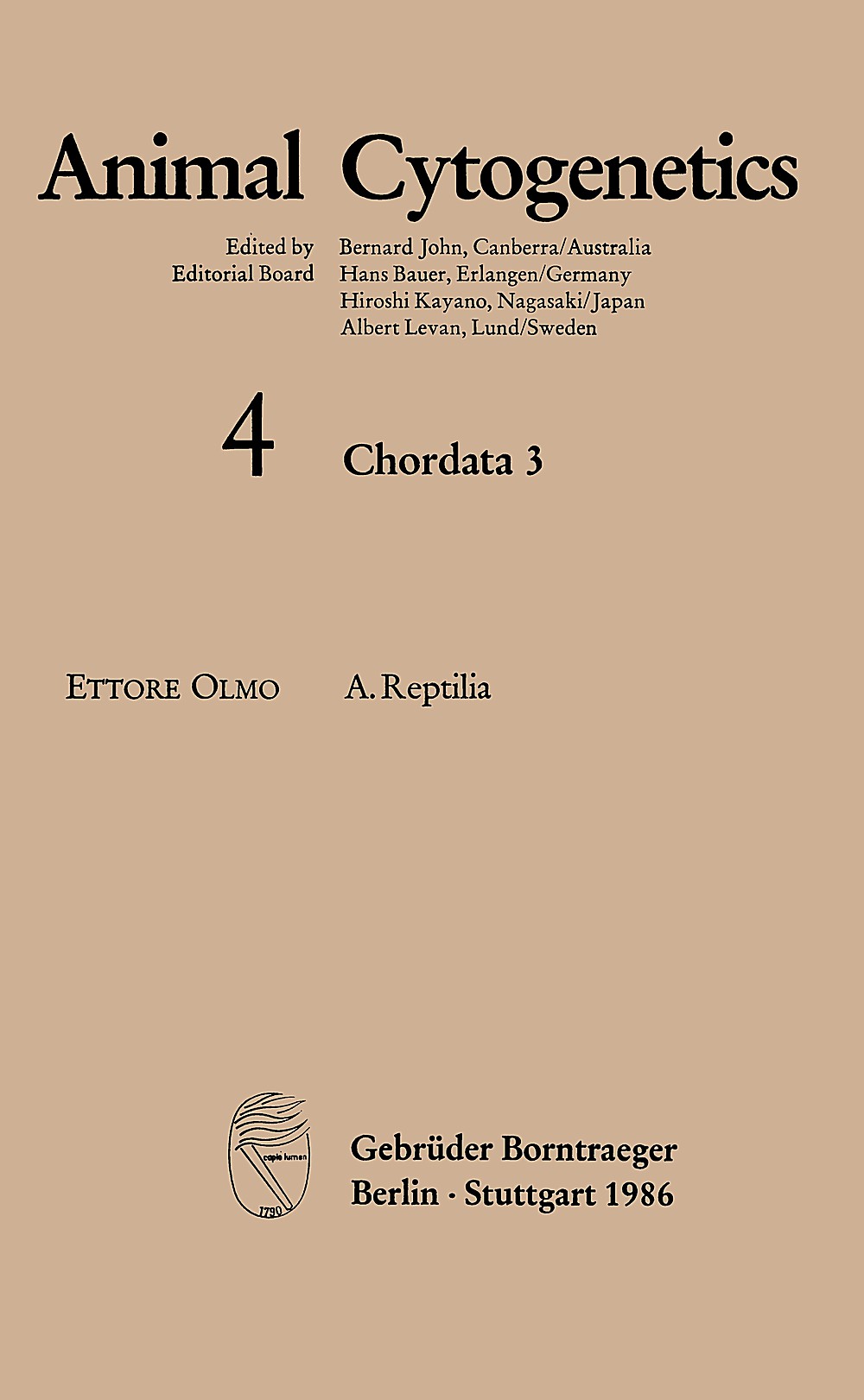 Cover image of: Ettore Olmo - Chordata 3. A. Reptilia 