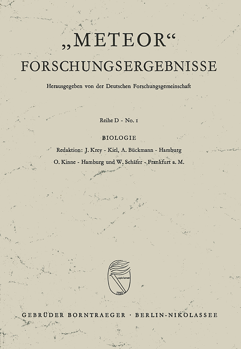 Cover image of:  - Meteor Reihe D Heft 1 darin: Kotthaus, A.: Fische des Indischen Ozeans, I + II