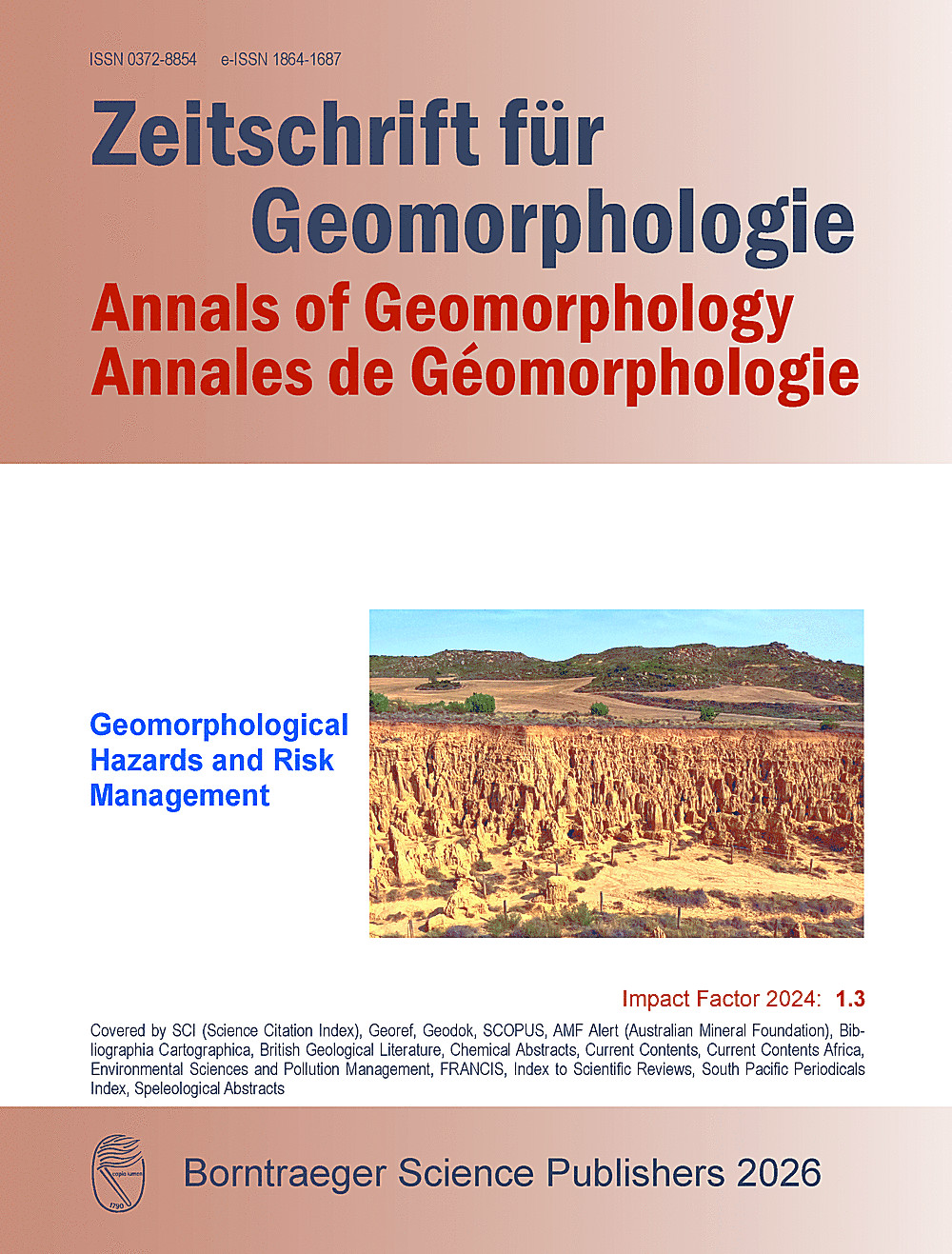 Cover image of: Thematic Section: Geomorphological Hazards and Risk Management