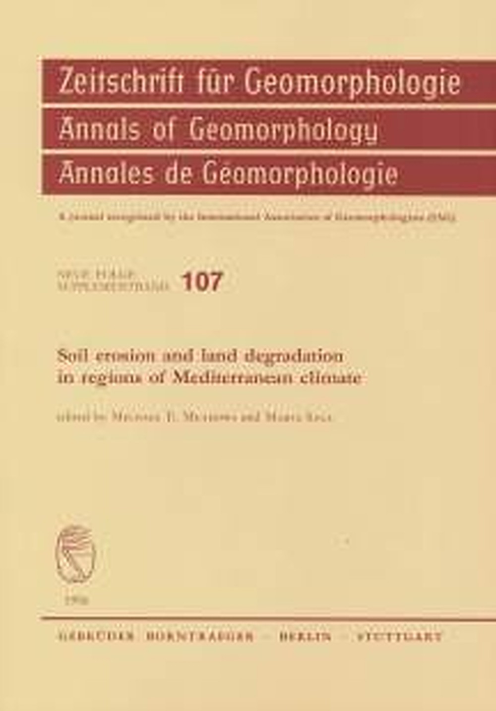 Image de couverture de:  - Soil erosion and land degradation in regions of Mediterranean climate 