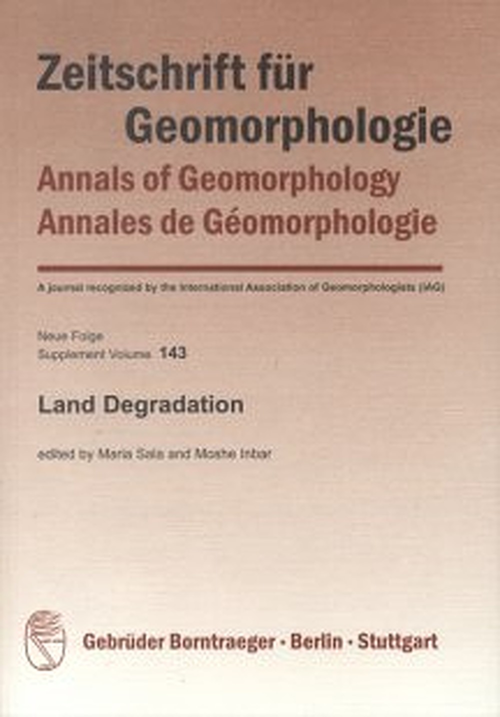 Cover image of:  - Land Degradation 