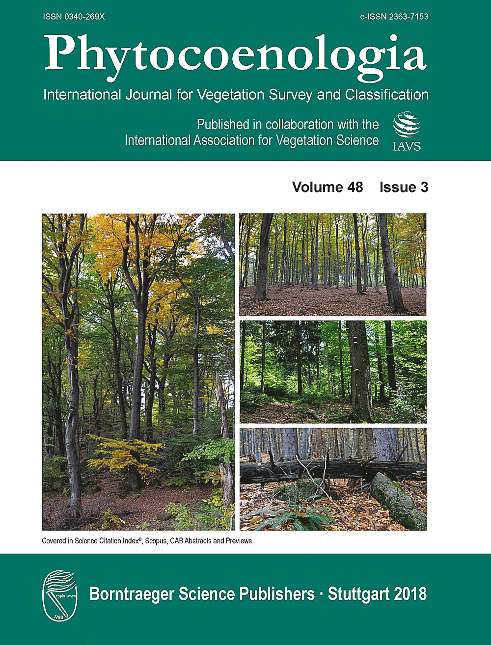 Cover image of: Phytocoenologia Band 48 Heft 3