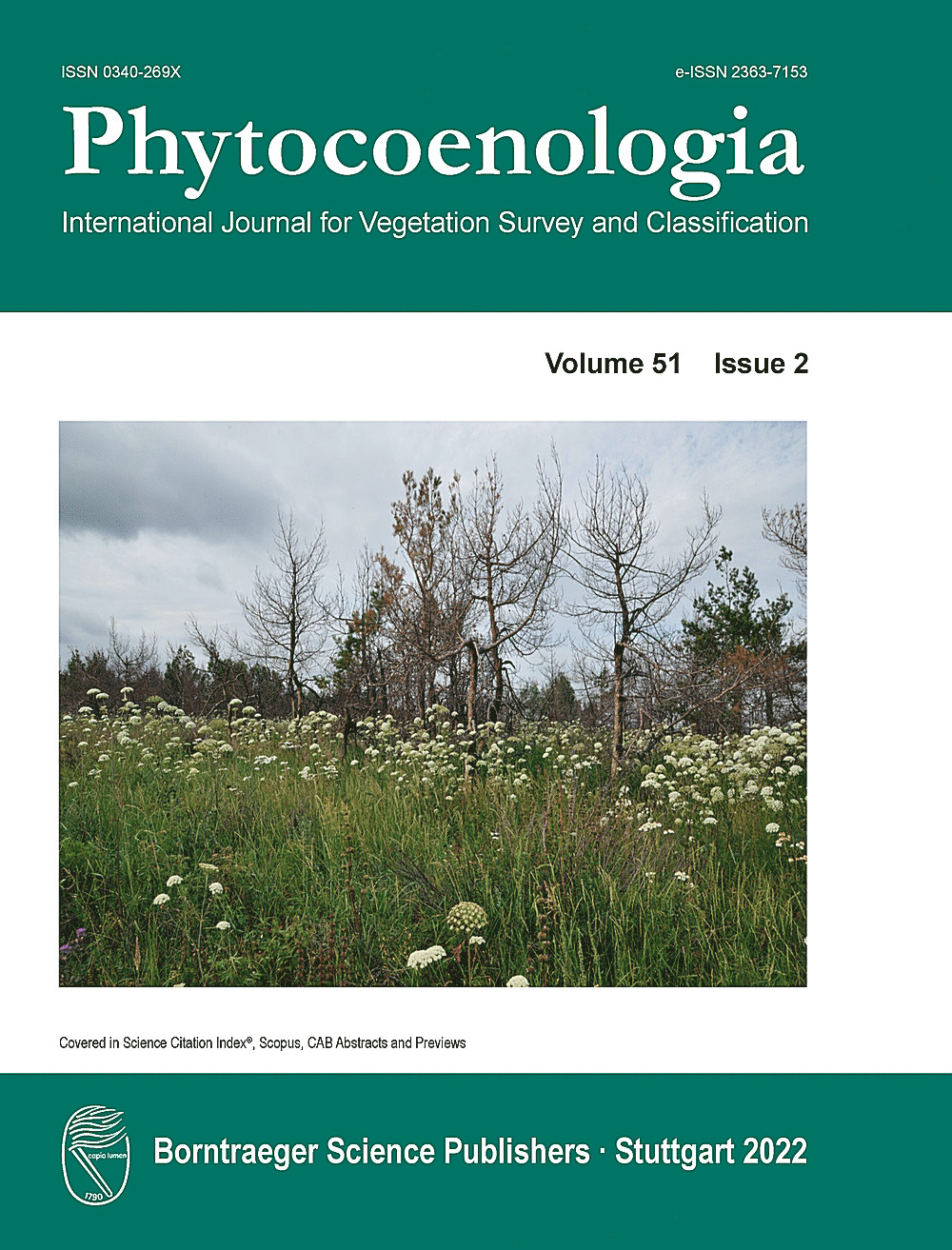 Cover image of: Phytocoenologia Band 51 Heft 2