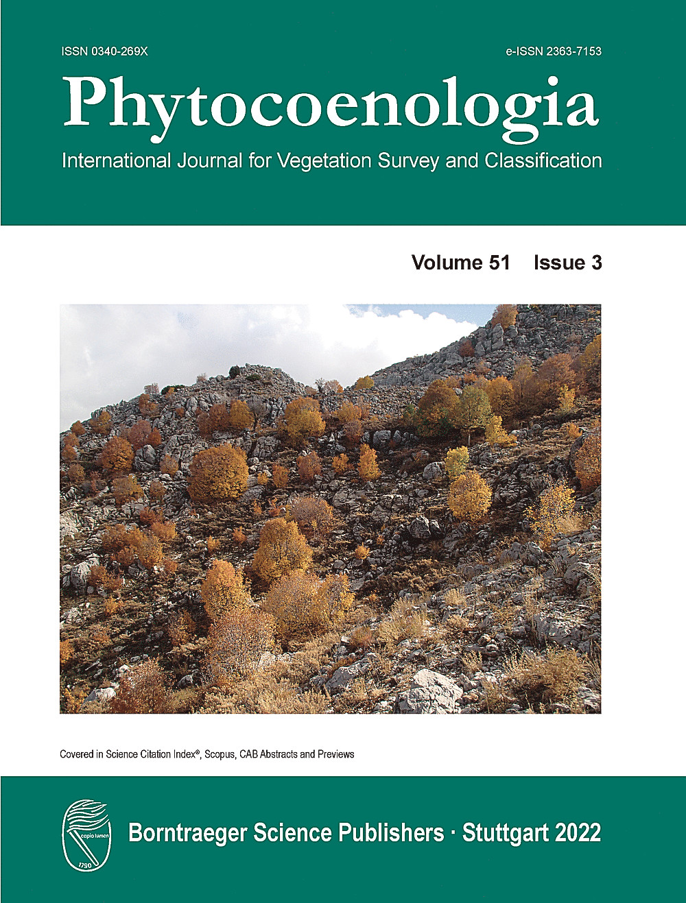Cover image of: Phytocoenologia Band 51 Heft 3