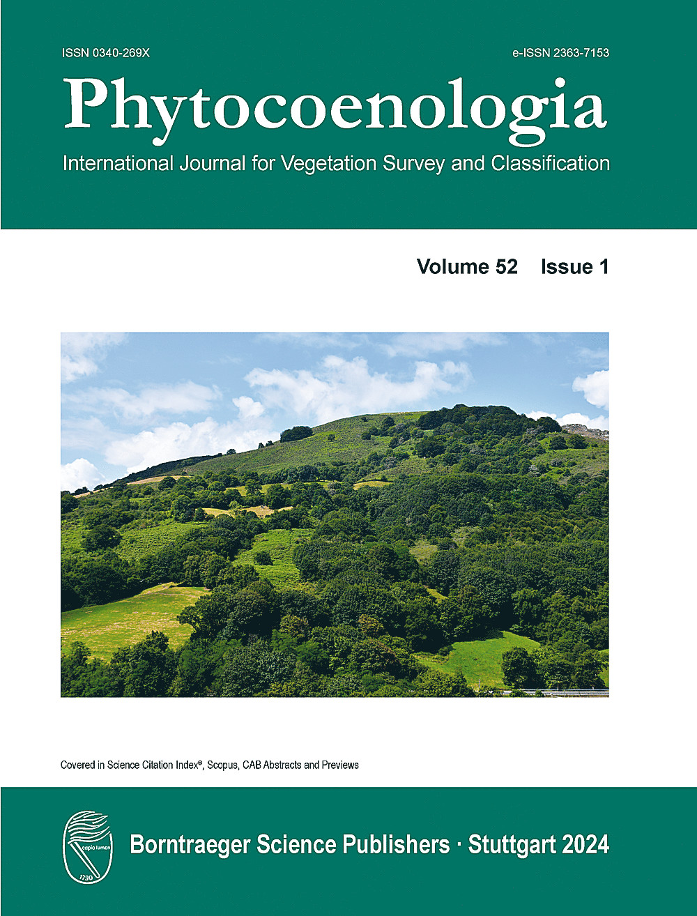 Cover image of: Phytocoenologia Band 52 Heft 1