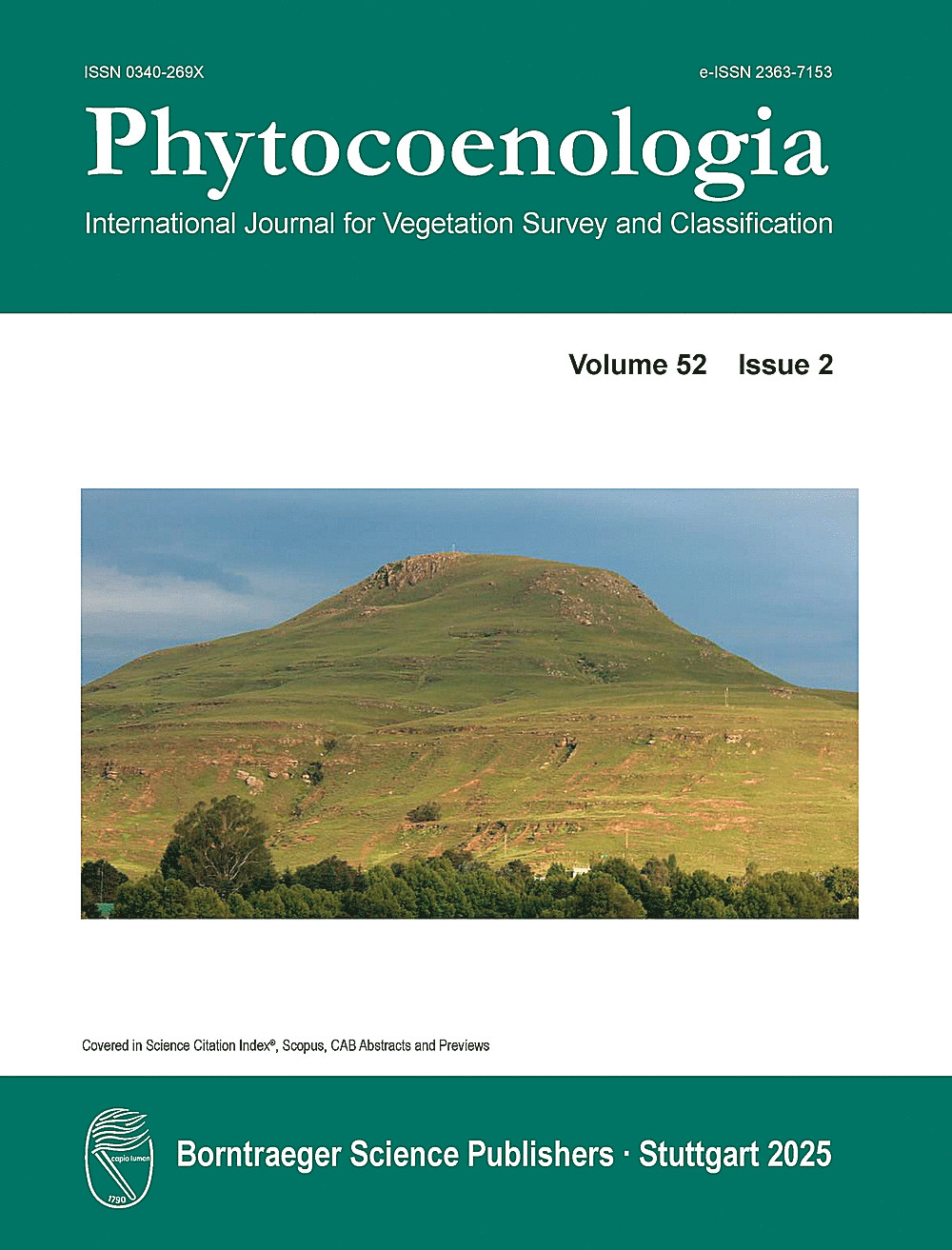 Cover image of: Phytocoenologia Band 52 Heft 2