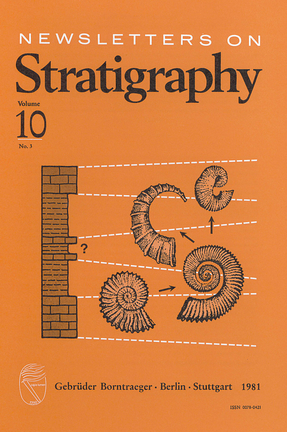 Image de couverture de: Newsletters on Stratigraphy Volume 10 Number 3