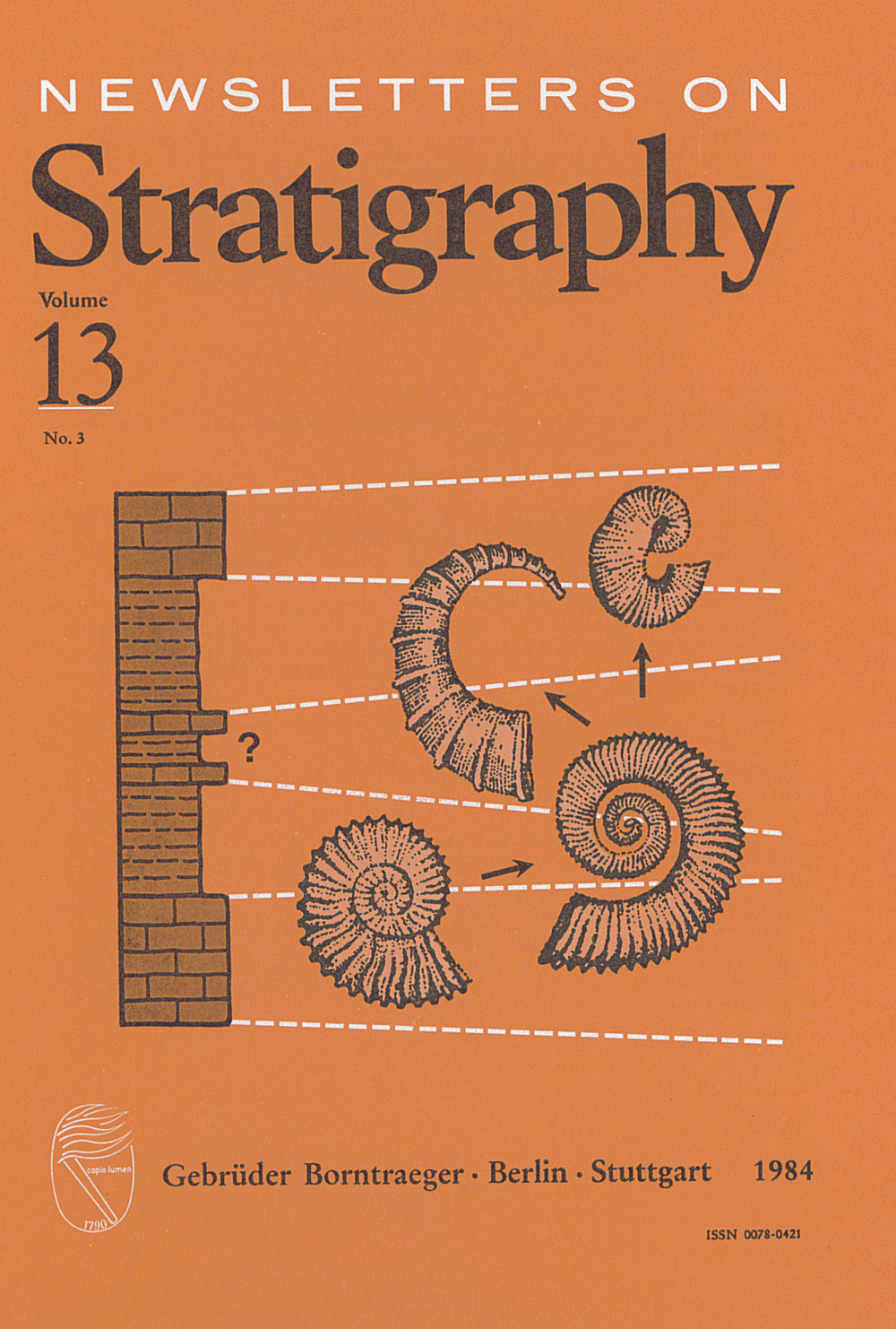 Cover image of: Newsletters on Stratigraphy Volume 13 Number 3