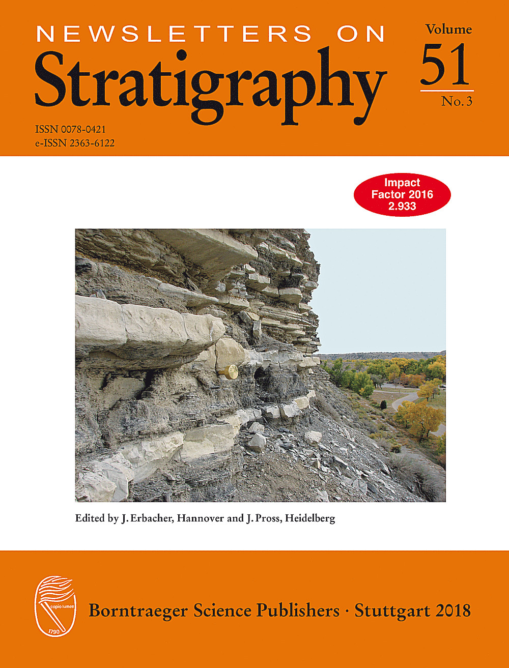 Cover image of: Newsletters on Stratigraphy Volume 51 Number 3