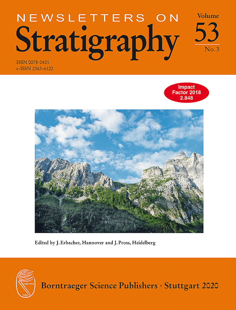 Cover image of: Newsletters on Stratigraphy Volume 53 Number 3