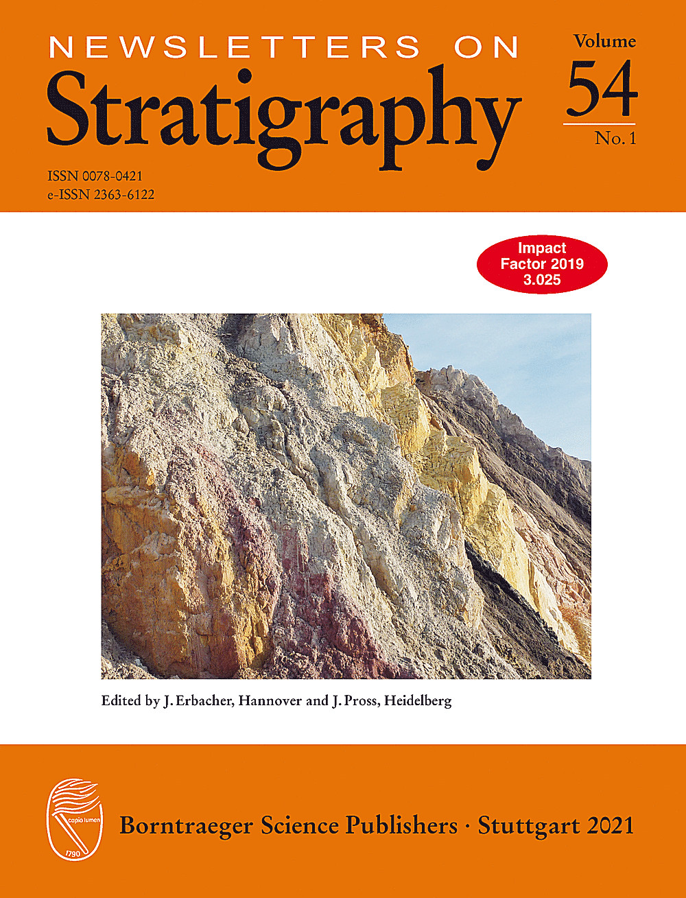 Umschlagbild des Buches: Newsletters on Stratigraphy Volume 54 Number 1