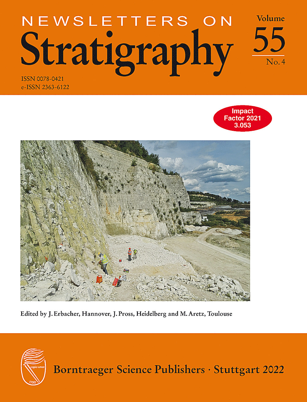 Cover image of: Newsletters on Stratigraphy Volume 55 Number 4
