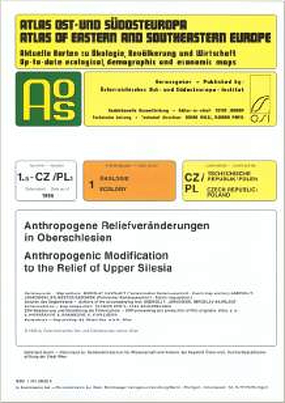 Cover image of: Miroslav Havrlant; Andrzej Jankowski; Sylwester Sadowski - Anthropogene Reliefveränderungen in Oberschlesien Karte und deutsch-englisches Begleitheft