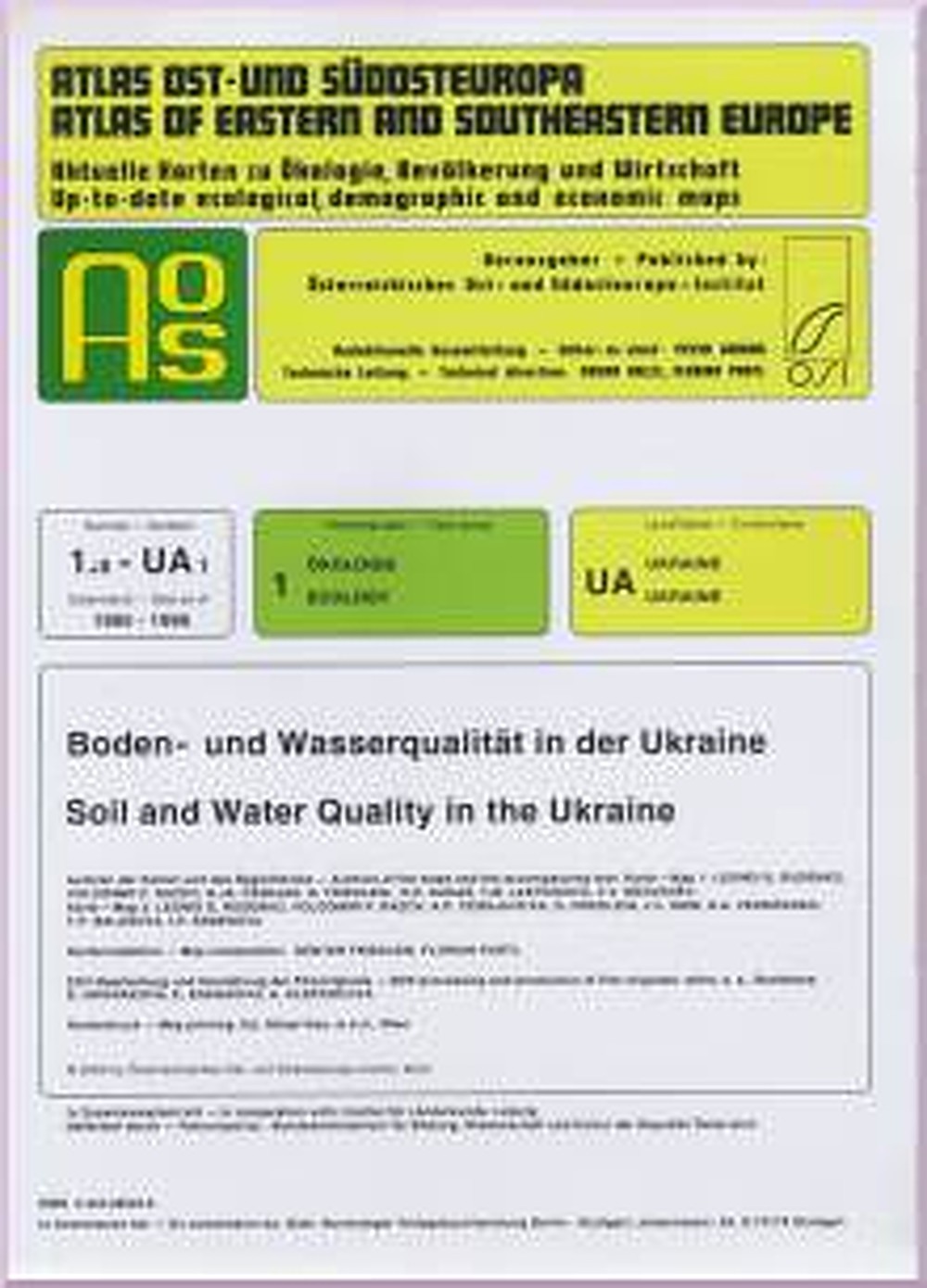 Umschlagbild des Buches:  - Boden- und Wasserqualität in der Ukraine Karte 1:3000 000 und zweisprachiger Begleittext
(deutsch, englisch)