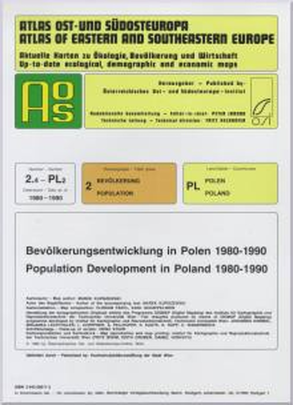 Cover image of: Marek Kupiszewski - Bevölkerungsentwicklung in Polen 1980-1990 Karte und deutsch-englischer Begleittext