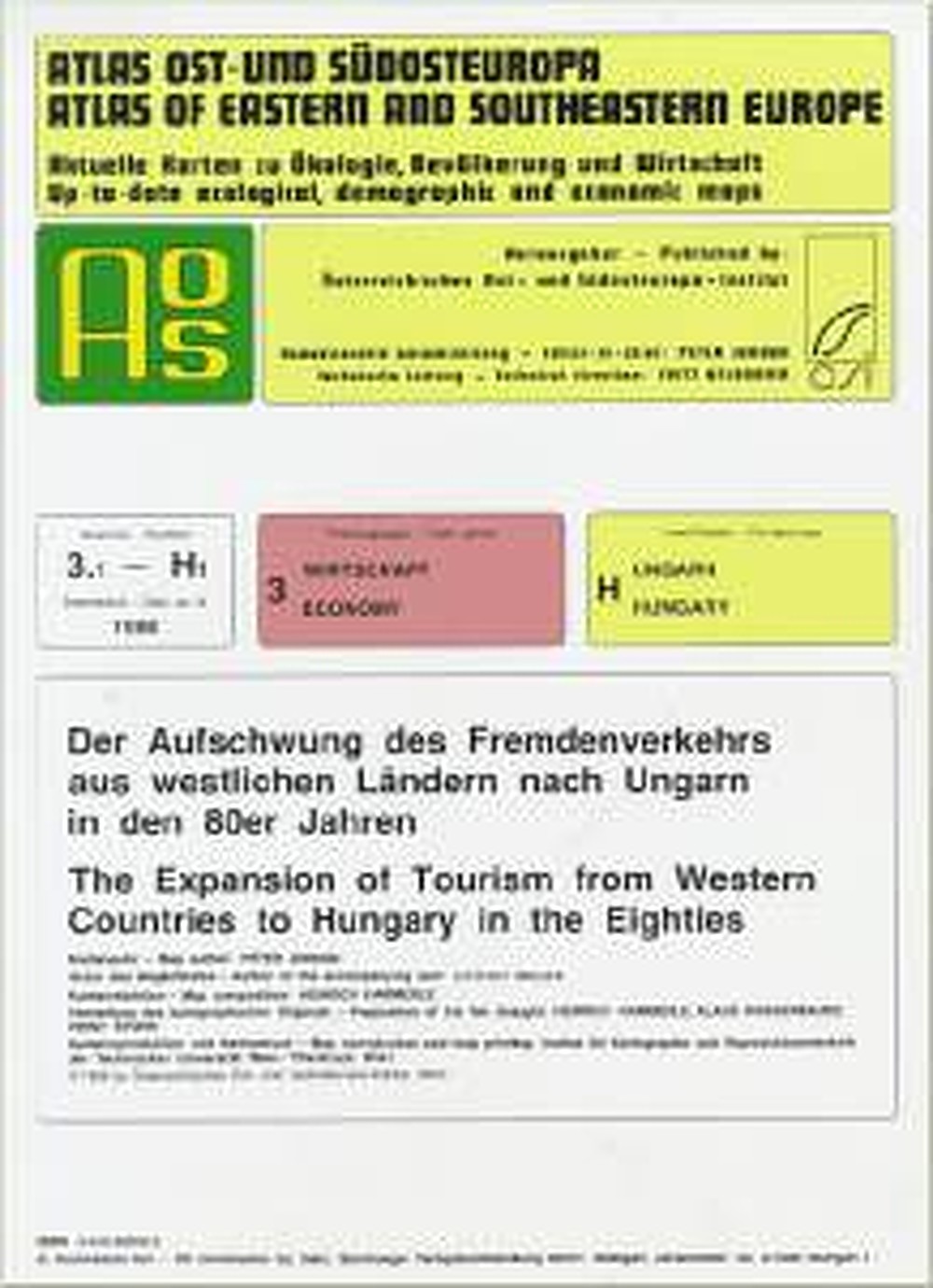Cover image of: Peter Jordan; György Miczek - Der Aufschwung des Fremdenverkehrs aus westlichen Ländern 
nach Ungarn in den 80er Jahren Karte und deutsch-englisches Begleitheft