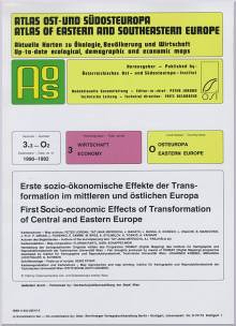 Cover image of:  - Erste sozio-ökonomische Effekte der Transformation im 
mittleren  und östlichen Europa Karte und deutsch-englisches Begleitheft
