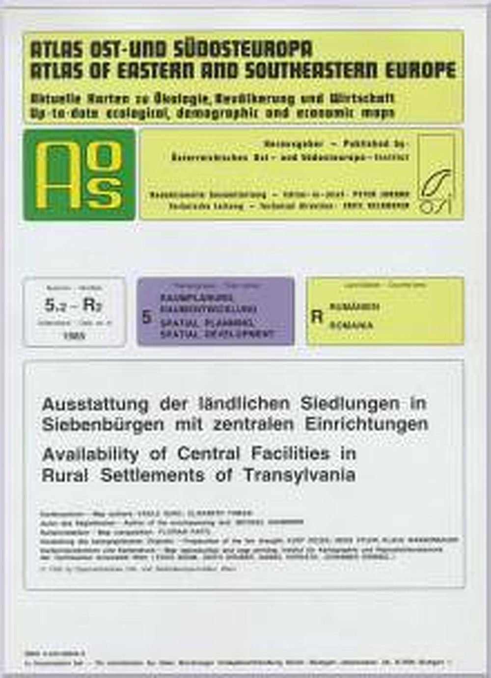 Image de couverture de: Elisabeth Tomasi; Michael Sauberer; Vasile Surd - Ausstattung der ländlichen Siedlungen in Siebenbürgen mit 
zentralen Einrichtungen Karte mit deutsch/englischem Begleitheft
