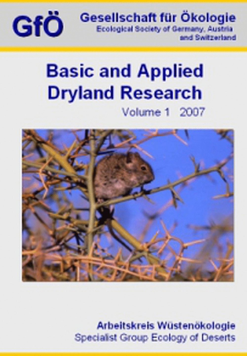 Cover image of: Basic and Applied Dryland Research Vol. 1 No. 1