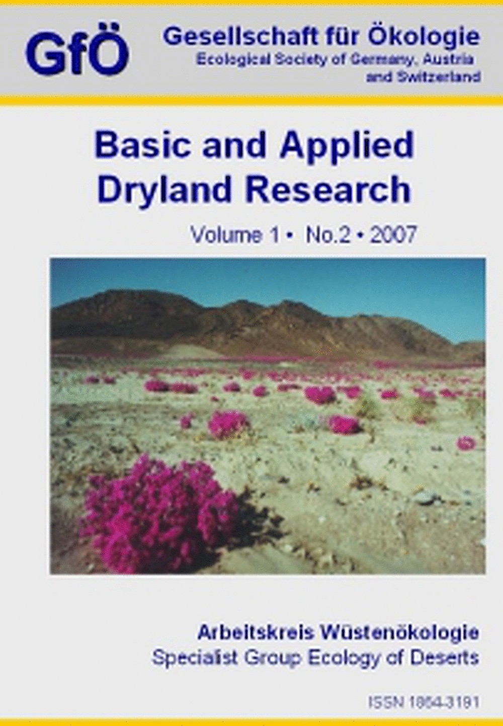 Cover image of: Basic and Applied Dryland Research Vol. 1 No. 2
