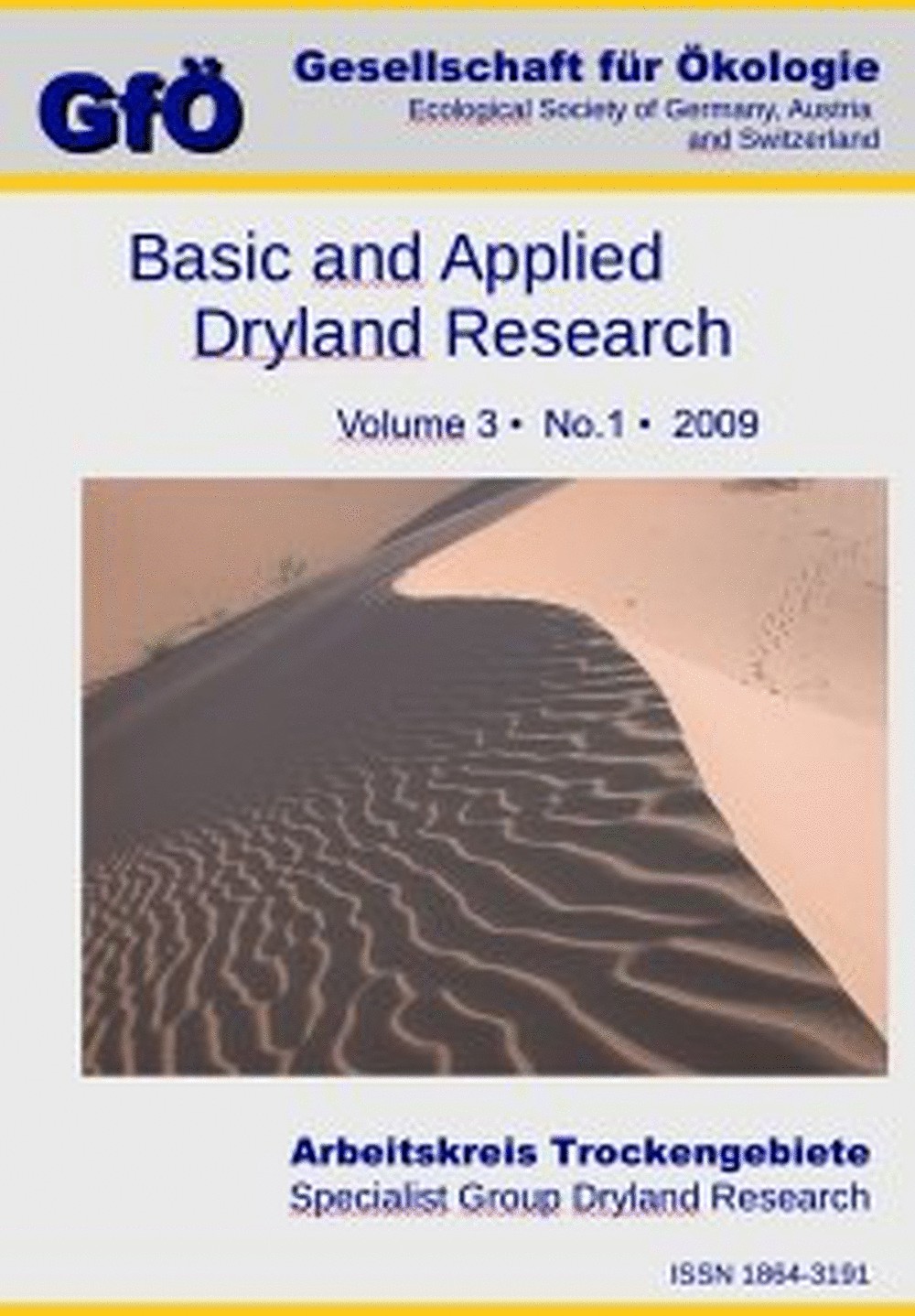 Cover image of: Basic and Applied Dryland Research Vol. 3 No. 1