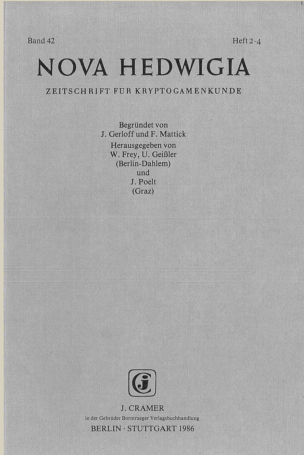 Cover image of: Nova Hedwigia Band 42 Heft 2-4