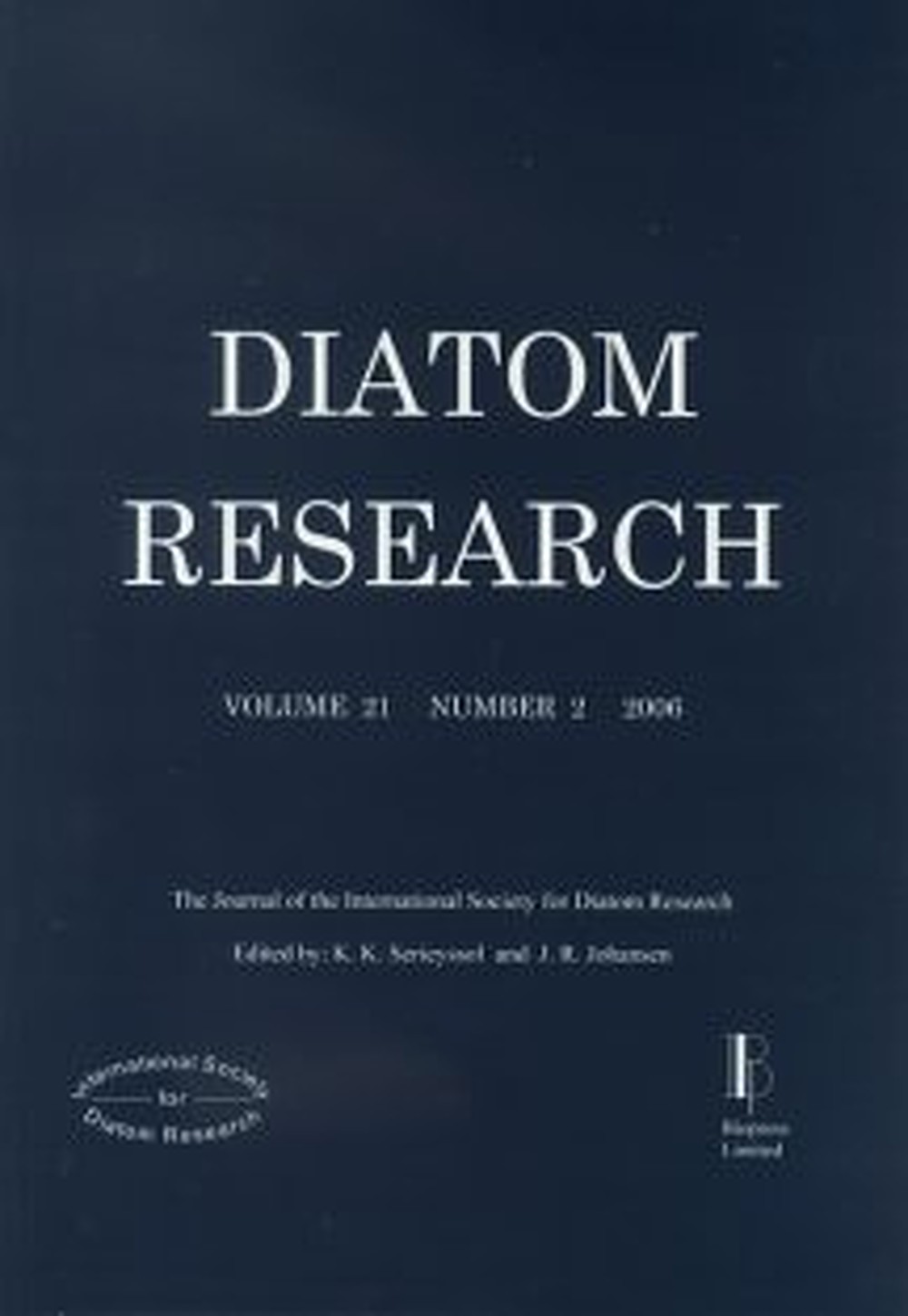 Cover image of:  - Diatom Research Volume 21 Number 2 
