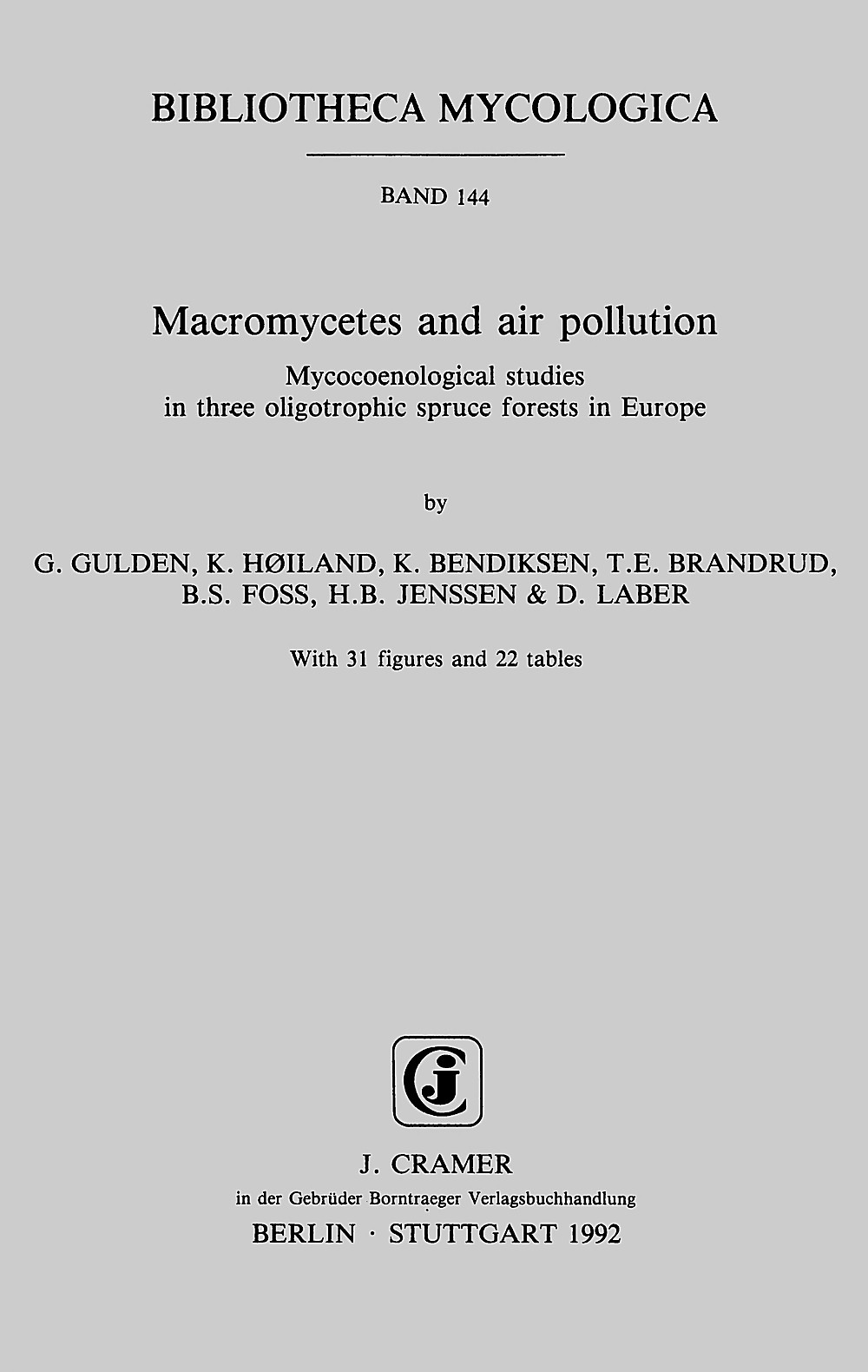 Image de couverture de:  - Macromycetes and air pollution Mycocoenological studies in three ologotrophic spruce 
forests in Europe
