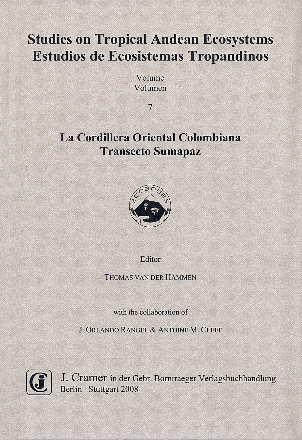 Cover image of:  - La Cordillera Oriental Colombiana Transecto Sumapaz 