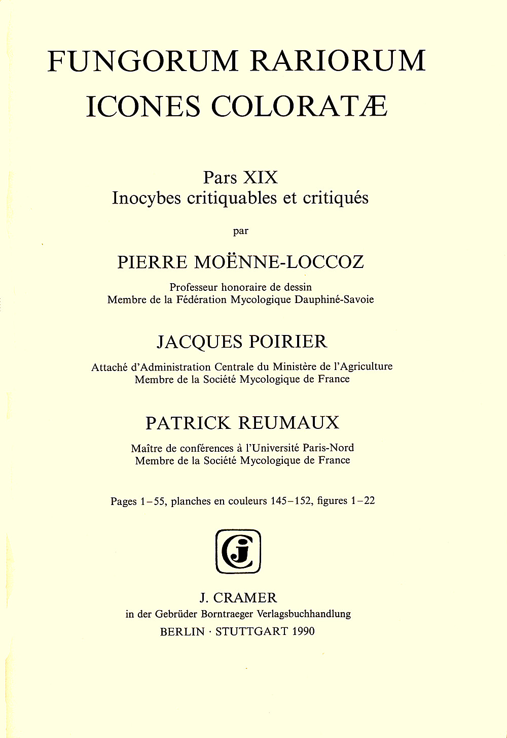 Cover image of: Pierre Moenne-Loccoz; Jacques Poirier; Patrick Reumaux - Inocybes critiquables et critiqués 