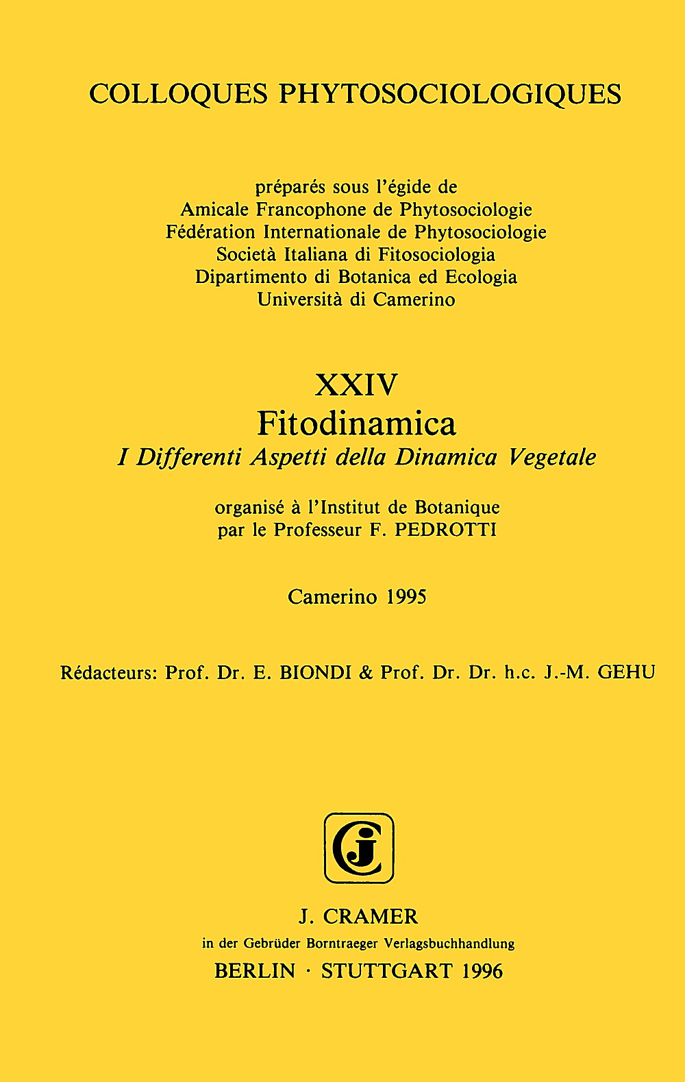 Umschlagbild des Buches:  - Fitodinamica I differenti aspetti della Dinamica Vegetale