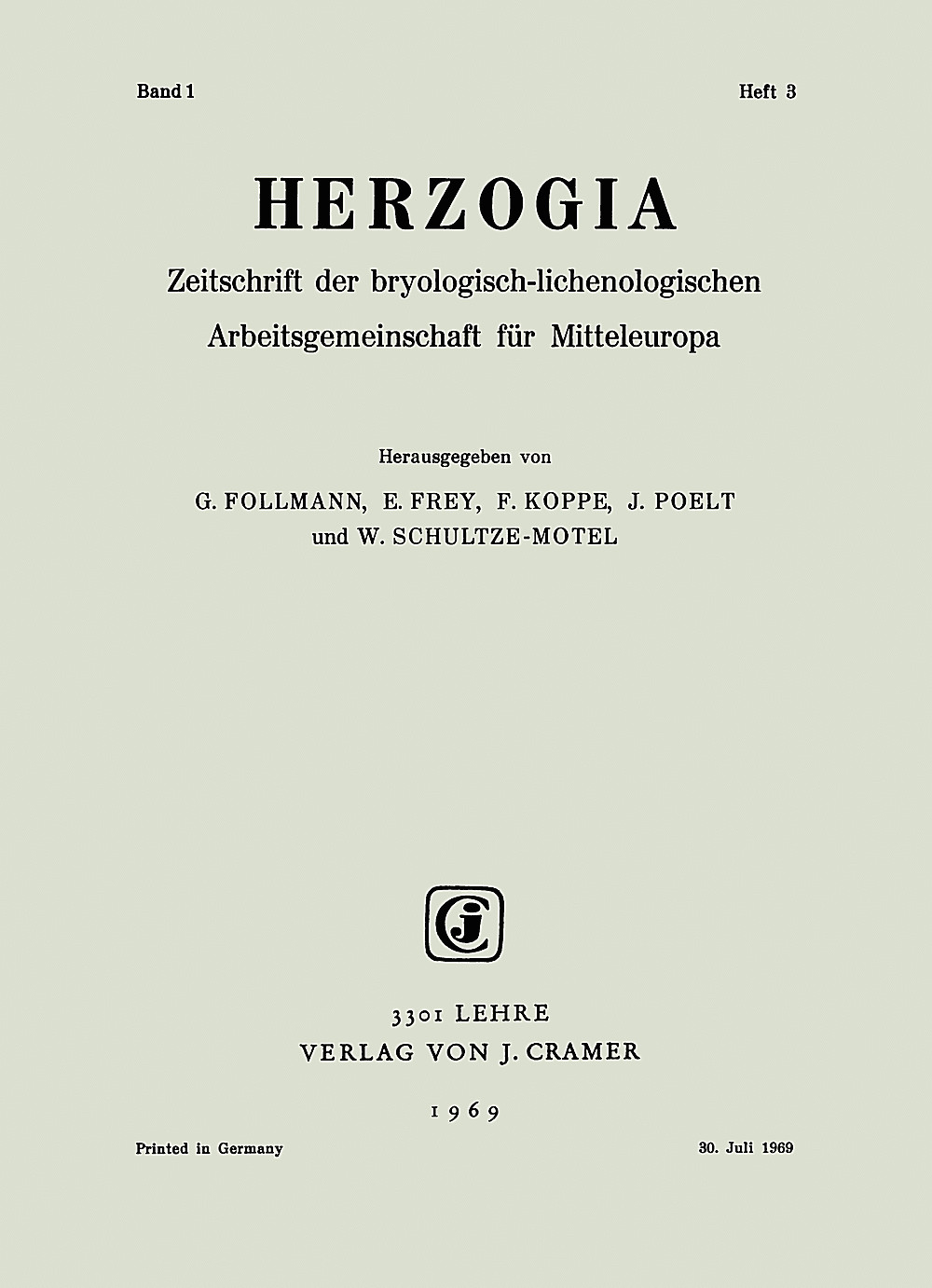 Cover image of: Herzogia Band 1 Heft 3