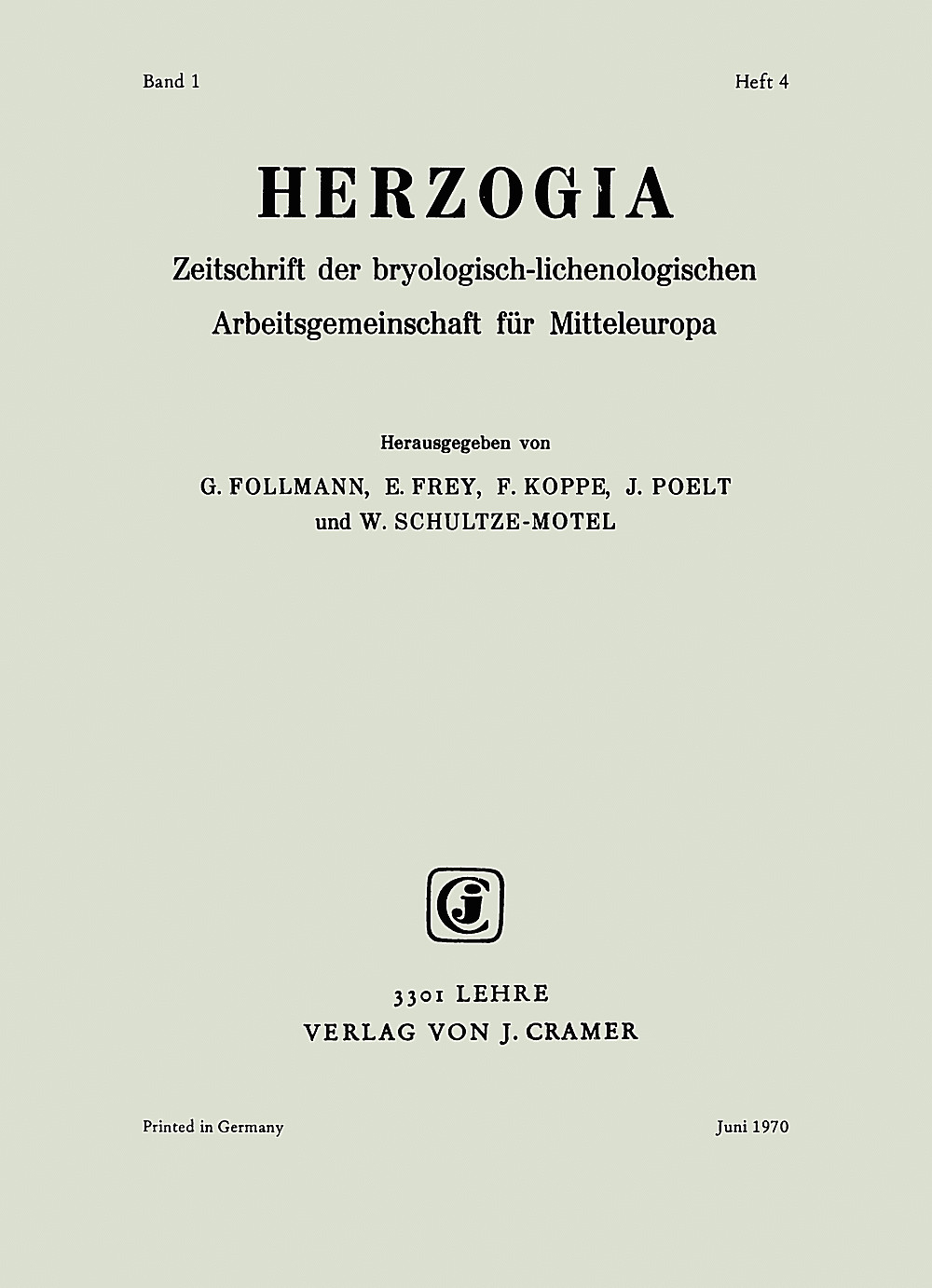 Cover image of: Herzogia Band 1 Heft 4