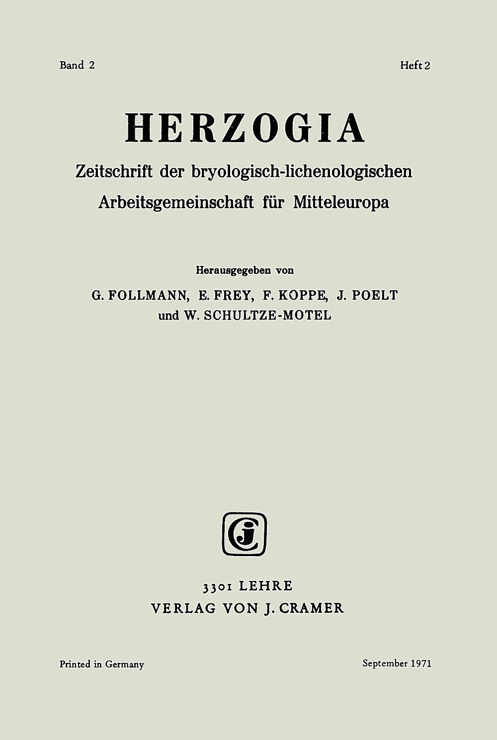 Cover image of: Herzogia Band 2 Heft 2