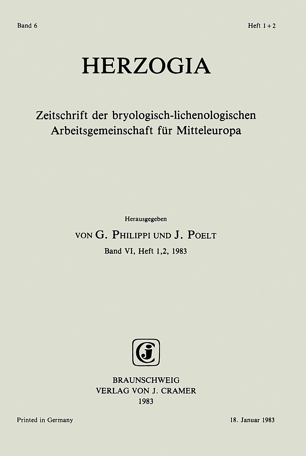 Cover image of: Herzogia Band 6 Heft 1-2