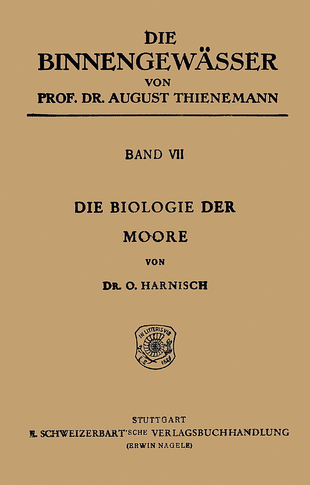 Cover image of: Otto Harnisch - Die Biologie der Moore 