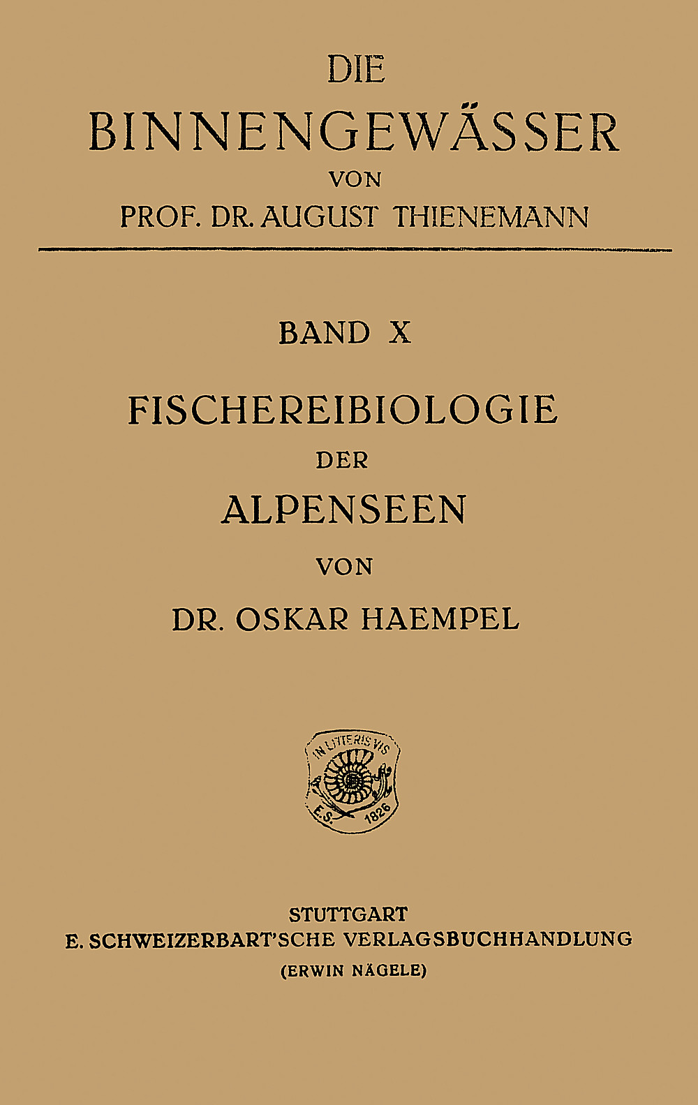 Cover image of: Oskar Haempel - Fischereibiologie der Alpenseen 