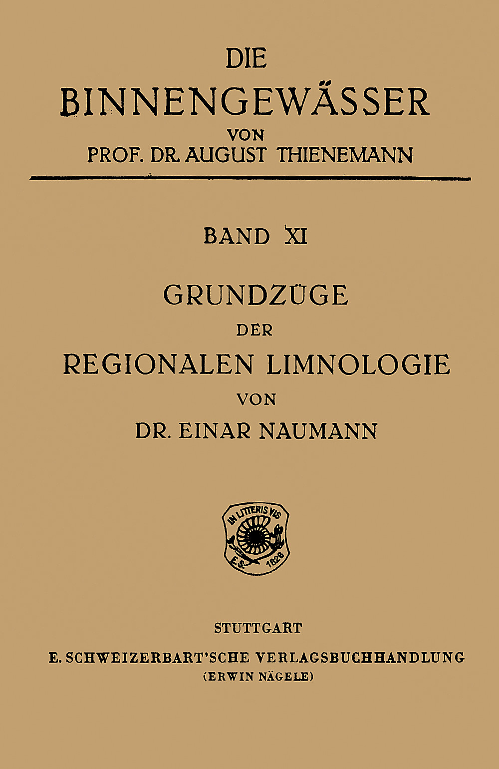 Cover image of: Einar Naumann - Grundzüge der regionalen Limnologie 