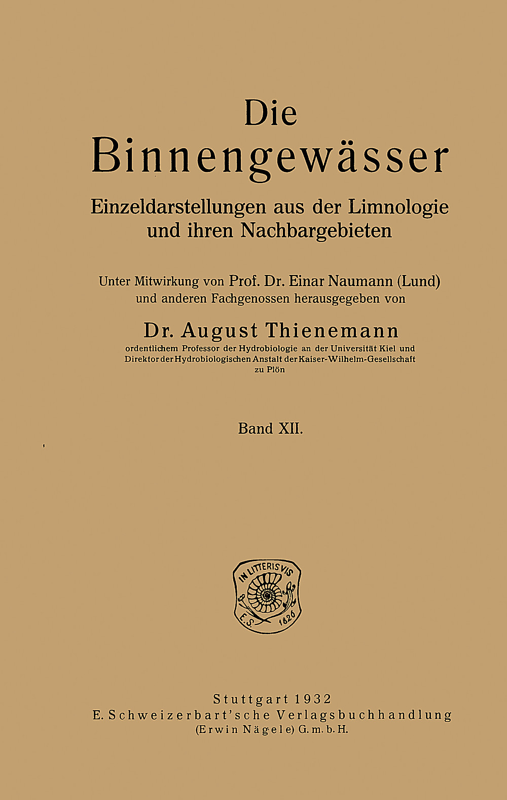 Umschlagbild des Buches: Rezso Maucha - Hydrochemische Methoden in der Limnologie Mit besonderer Berücksichtigung der Verfahren von 
L.W. Winkler