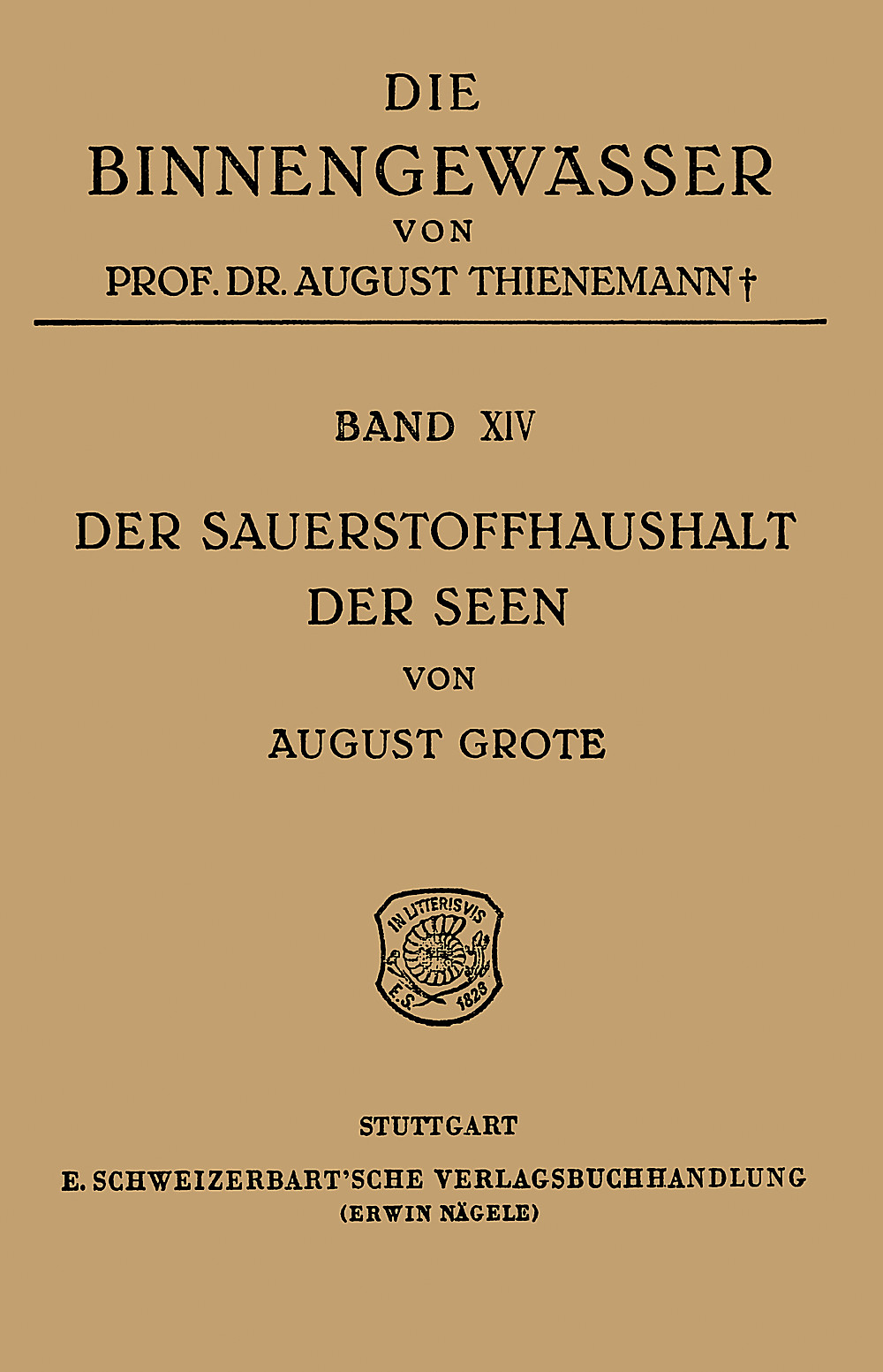 Image de couverture de: August Grote - Der Sauerstoffhaushalt der Seen 