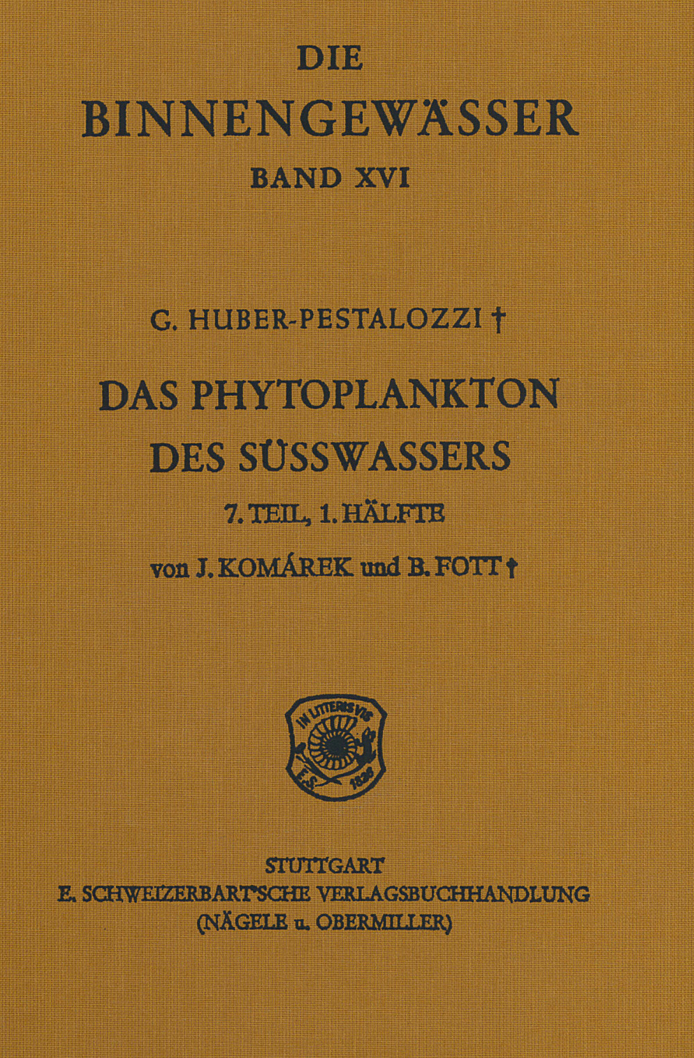 Umschlagbild des Buches: Jiri Komárek; Bohuslav Fott - Das Phytoplankton des Süßwassers. Systematik und Biologie 
Teil 7, 1. Hälfte Chlorophyceae (Grünalgen), Ordnung Chlorococcales