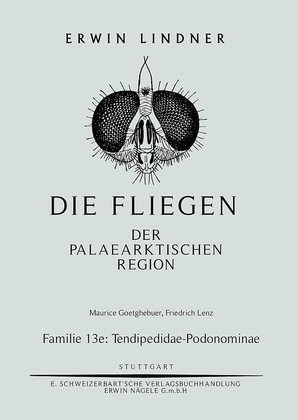 Umschlagbild des Buches: Maurice Goetghebuer; Friedrich Lenz - Die Fliegen der Palaearktischen Region. Familie 13 e: Tendipedidae-Podonominae (Chironomidae-Podonominae)