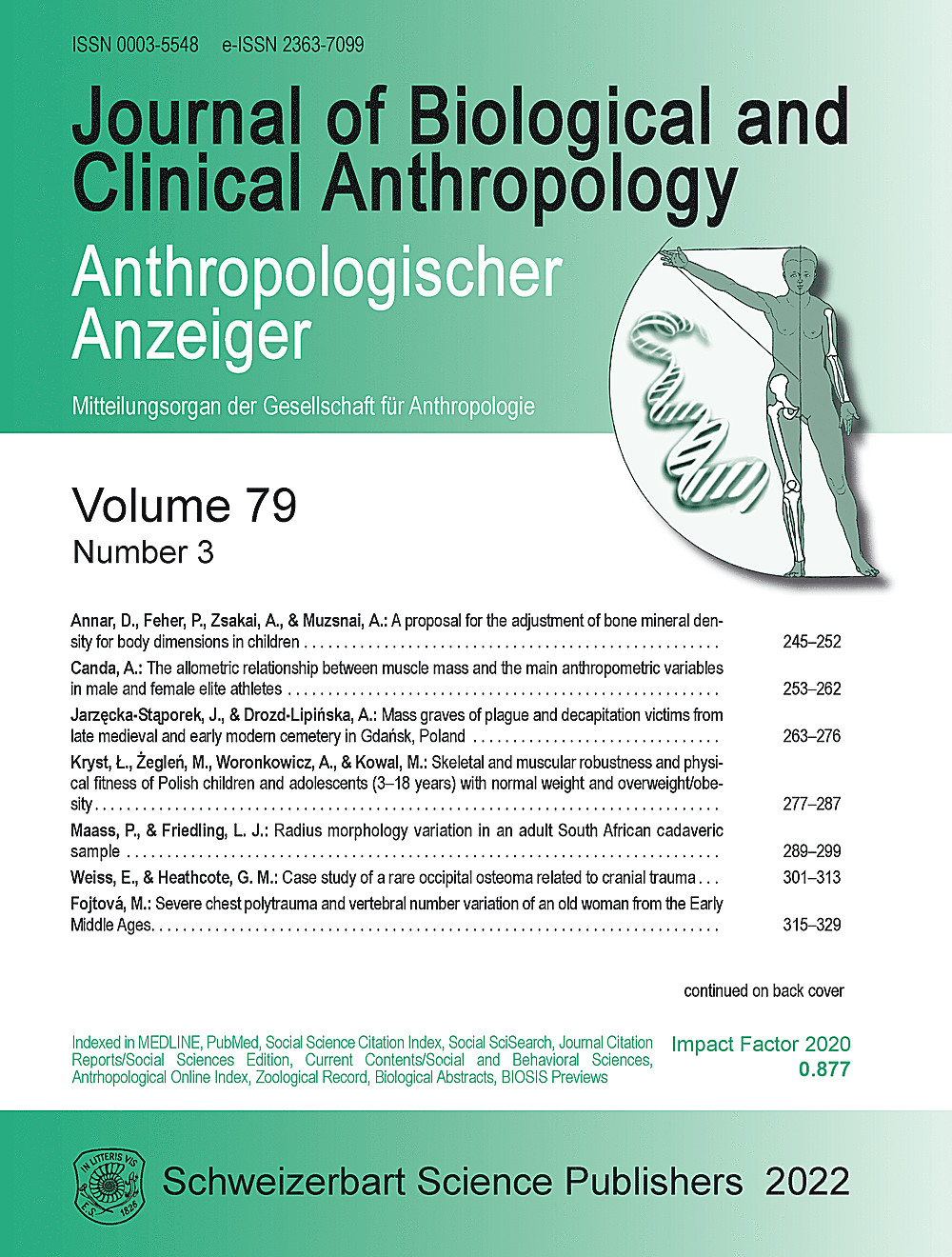 Cover image of: Anthropologischer Anzeiger Volume 79 No. 3