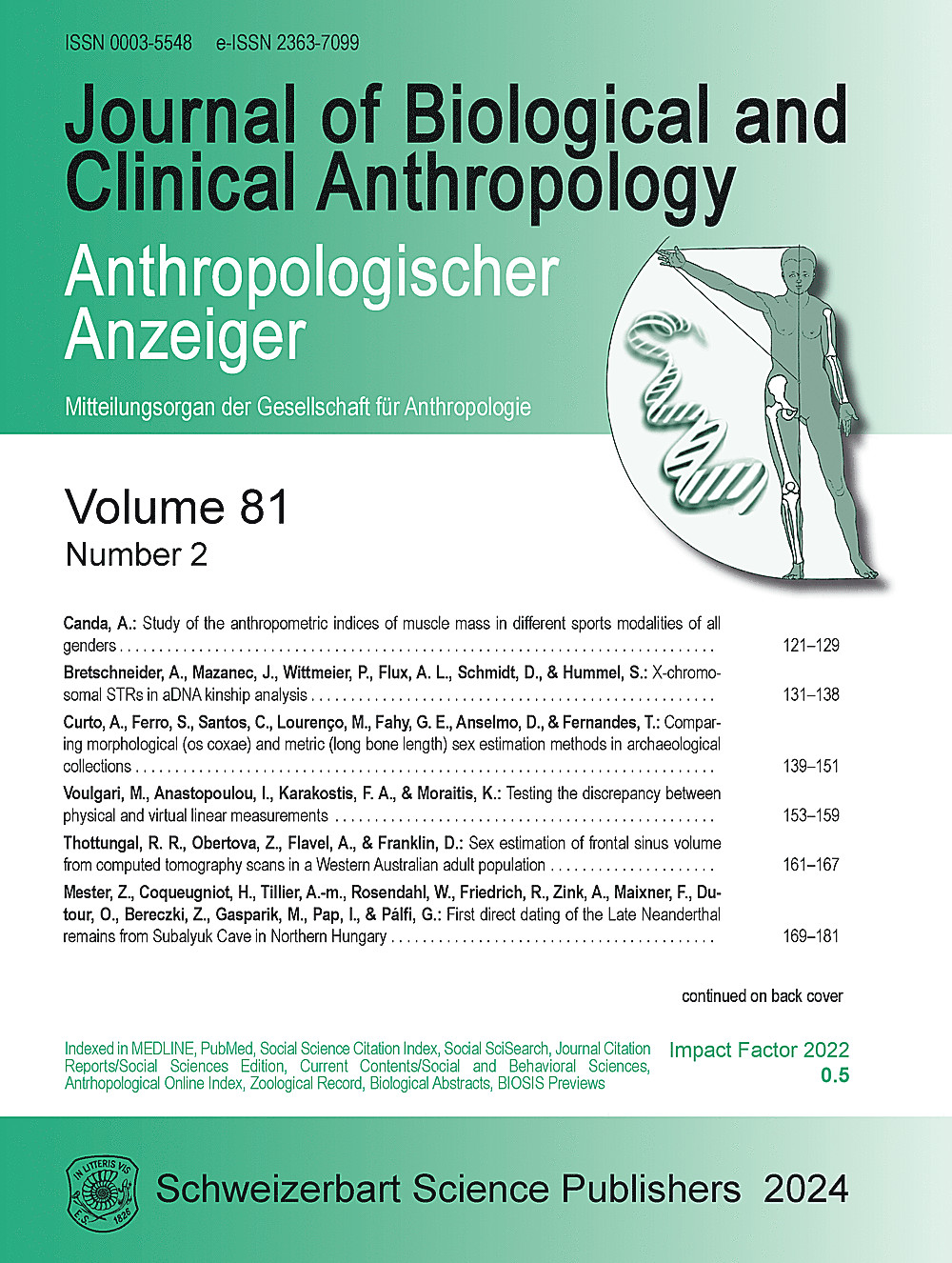 Cover image of: Anthropologischer Anzeiger Volume 81 No. 2