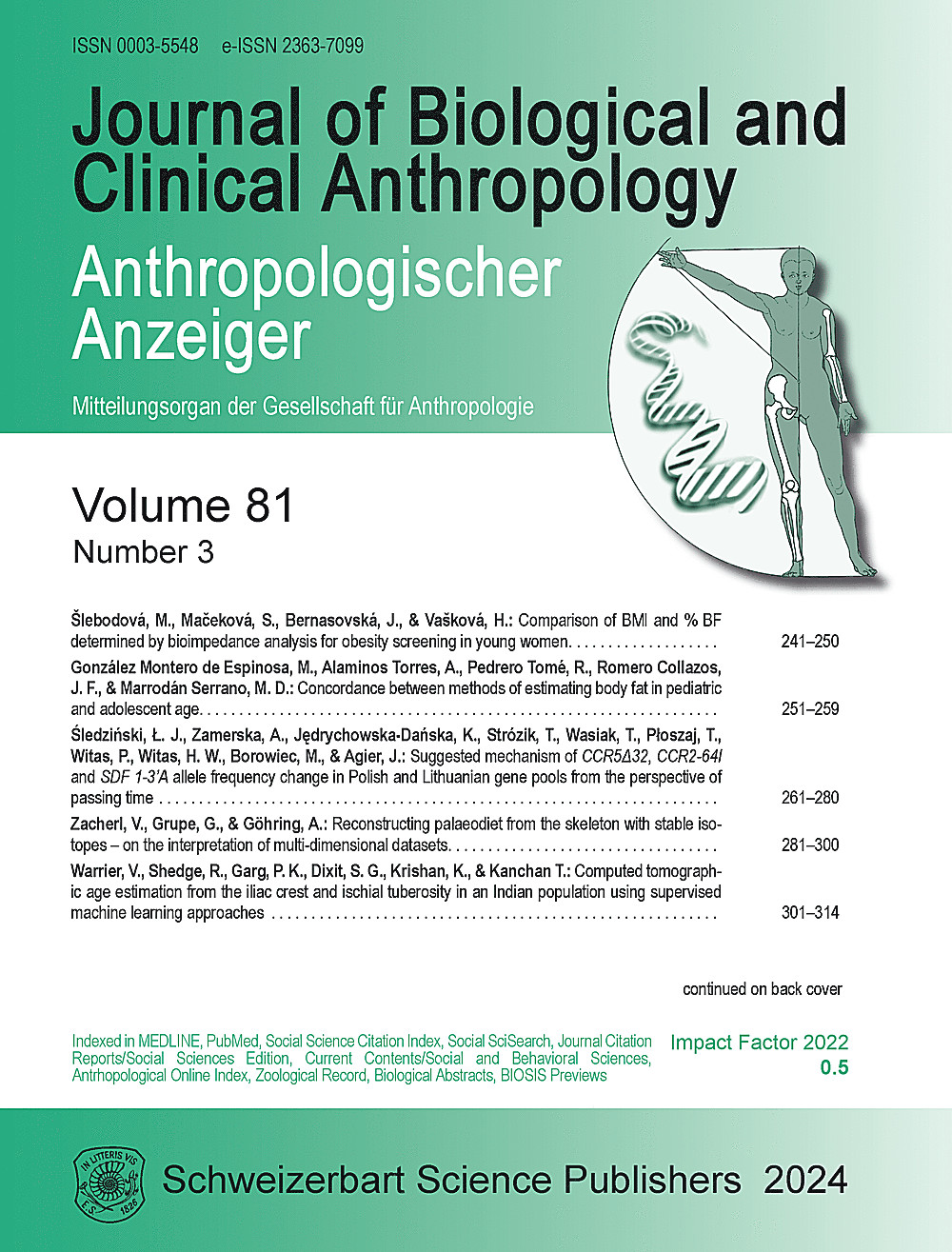 Cover image of: Anthropologischer Anzeiger Volume 81 No. 3