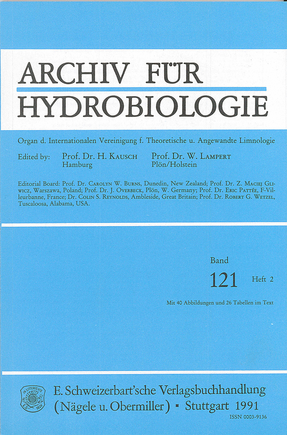 Cover image of: Archiv für Hydrobiologie Volume 121 Number 2