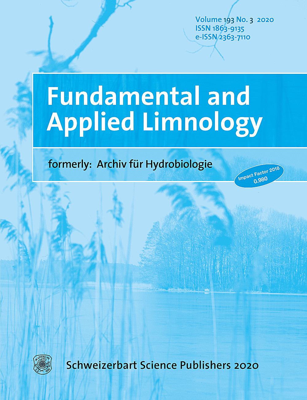 Umschlagbild des Buches: Fundamental and Applied Limnology Volume 193 Nr. 3